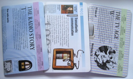 Recycled notebook made from outdated encylopedia on technology